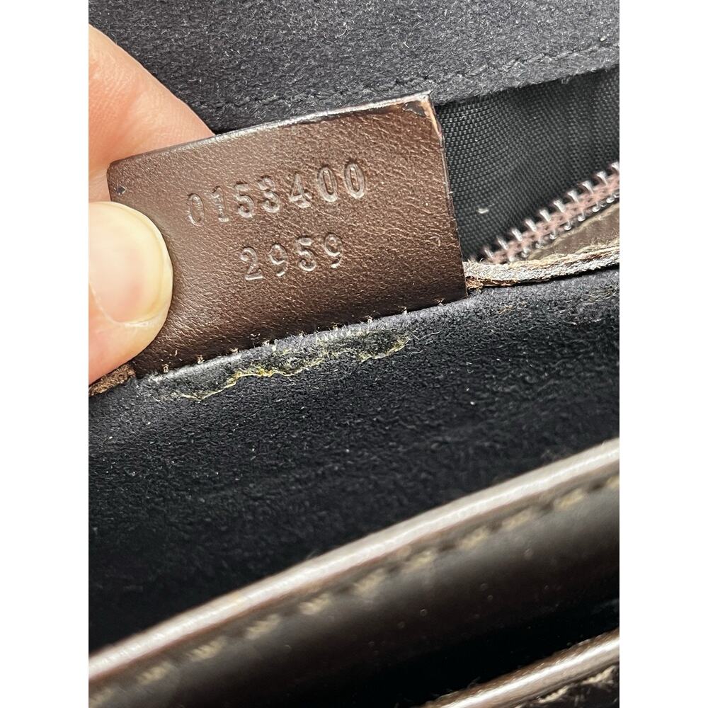 Vintage Gucci Dark Brown Leather Briefcase Combination Lock Made Italy AS IS - Picture 11 of 15